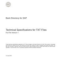 Swift codes home > montreal > bank of montreal, the. Bank Directory For Sap Technical Specifications For Txt Files