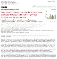 Wada Y Florke M Hanasaki N Eisner S Fischer G Tramberend S Et Al 2016 Modeling Global In 2020 Environmental Studies Solutions Physical Geography