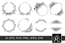 Download Wreath Clipart Frame Svg Graphic By Febri Creative Creative Fabrica PSD Mockup Templates