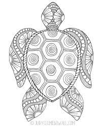 Hand drawn sea turtle mascot. Adult Coloring Pages Favecrafts Com