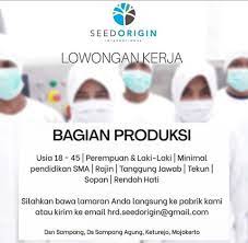Maybe you would like to learn more about one of these? Lowongan Kerja Bagian Produksi Pt Seed Origin International Oktober 2020 Kpop Squad Loker Info Lowongan Kerja Terbaru