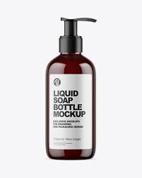 Download Dark Amber Liquid Soap Bottle With Pump Mockup In Bottle Mockups On Yellow Images Object Mockups