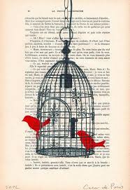 Birdcage With 2 Birds Original Illustration Art Print Art Etsy Bird Illustration Bird Drawings Vintage Bird Cage