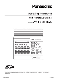 To set clock, to use child safety lock. Panasonic Av Hs400a Hd Sdi User Manual Talamas