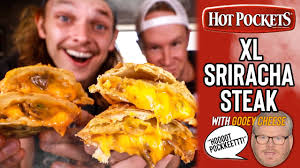 Eating Hot Pocket's Big & Bold SRIRACHA STEAK Sandwich