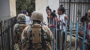 South africa has been placed under a national lockdown from midnight thursday 26 march until thursday 16 april 2020. Police Used Rubber Bullets To Disperse People Lined Up Outside A Grocery Store As South Africa Hunkers Down Coronavirus Will Hit Poor Residents Hardest Marketwatch