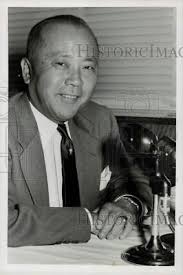 1953 Press Photo Dr. You Chan Yang, South Korean Ambassador, sits at  microphone