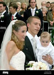 Bride Tessy Antony (L), groom Prince Louis of Luxembourg and their son  Gabriel pictured after the church wedding in Gilsdorf, Luxembourg, Friday,  29 September 2006. The two are a couple for two