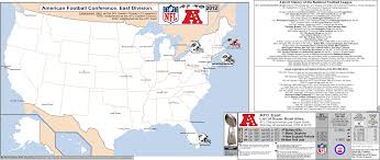 nfl afc east map with short league history side bar