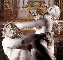 It depicts the abduction of proserpina, who is seized and taken to the underworld by the god pluto. Enlevement De Proserpine Bernini