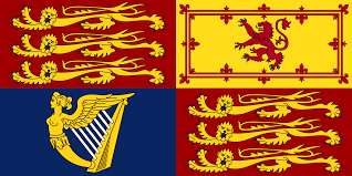 The second quarter contains a red lion rampant on a gold field (representing scotland); Royal Standard Of The United Kingdom Wikipedia