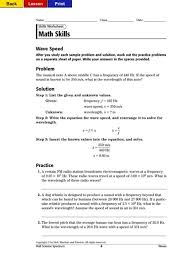 Name, , name key period speed frequency wavelength, skill 12 waves answers, light waves name chem work 5 1, wave speed frequency wavelength practice problems, wave speed equation practice problems. Wave Speed Equation Practice Problems Key Answers Solved To Practice Problem Solving Strategy 15 1 Mechanic A Wave Has A Frequency Of 58 Hz And A Villa Design Ideas