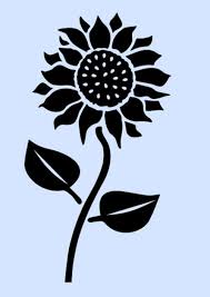 Black And White Simple Outline Outline Stencil Sunflower Clipart 5 1 2 Sunflower Stencil Sunflowers Flower Leaf Craft Art Paint Template New Sunflower Stencil Leaf Stencil Flower Stencil