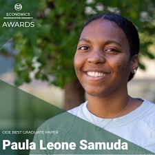 Please join us in congratulating economics Ph.D. student Paula-Leone Samuda 