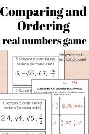 Comparing And Ordering Real Numbers Game Real Numbers Number Games Real Numbers Activity
