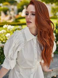 Shein Frill Trim D Ring Belted Puff Sleeve Shirt Dress Red Hair Woman Ginger Hair Color Red Hair