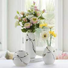 The Living Room Decoration Flower Vase Ceramic Three Piece Modern Minimalist Style Vase Home Furnishing Decoration Vases Decor Wedding Decor Vases Flower Vase Gift