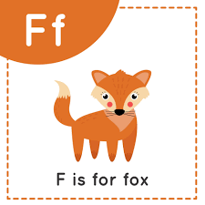 Make sure that it includes images adjacent to their words. Learning English Alphabet For Kids Letter F Cute Cartoon Fox 2616584 Vector Art At Vecteezy