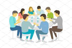 Round Table Talks Brainstorm Team Business People Meeting Conference Eight People White Background Stock Illustration Vector Refresher Courses In 2021 Illustration Unity In Art Stock Illustration