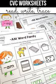 Cvc Words Worksheets All Vowels Cvc Word Families Worksheets Kindergarten Word Family Worksheets Family Worksheet Cvc Word Families