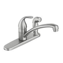 Moen makes a variety of side spray connection types which have changed. Moen Kitchen Faucet With Side Spray Adler Collection Single Lever Stainless 87605srs Rona