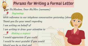 Useful Words And Phrases For Writing Formal Letters In English Eslbuzz Learning English Learn English English Phrases Formal Letter Writing