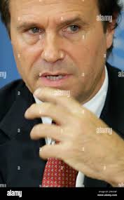 French Eric Laroche, Humanitarian Coordinator for Somalia, speaks during a  press briefing