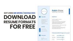 Maybe you would like to learn more about one of these? Download Fresher Resume Sample Formats Edit Using Ms Word Youtube