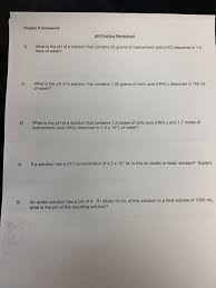 Ph and poh practice worksheet. thoughtco, aug. Solved Chapter 9 Homework Ph Practice Worksheet 1 What I Chegg Com