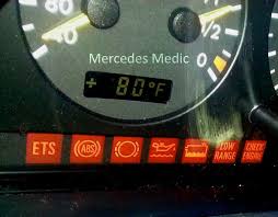 Circle with abs in the center and one curved line on either side meaning: Mercedes C Class Dashboard Symbols And Meanings