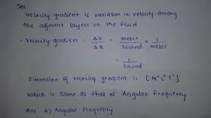 Velocity Gradient Has Same Dimensional Formula As