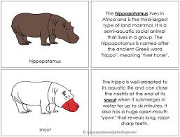 Hippopotamus Nomenclature Book Red Hippopotamus Ancient Greek Words Montessori Lessons