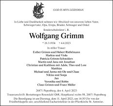 Traueranzeigen von Wolfgang Grimm