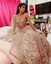 Hocane's lehenga reminded us of janhvi kapoor's look, who was also seen wearing a similar lehenga by the designer, in a shade of blue during last year's ambani diwali bash. Janhvi Kapoor Lehenga Set