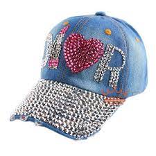 Beauty Caps New Design Popular Women Rhinestone Star Denim Baseball Cap Fashion Brand Woman Jean Denim Baseball Cap Baseball Caps Fashion Fashion Brand