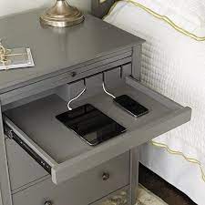 Sidney Side Table With Charging Station Ballard Designs Home Office Design Home Organization Side Tables Bedroom