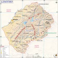 ___ satellite view and map of lesotho. Lesotho Map