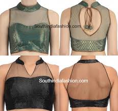 Black Boat Neck Net Tops High Neck Net Blouse Designs South India Fashion Netted Blouse Designs Saree Jacket Designs Blouse Designs High Neck