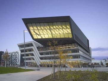 Library and Learning Center, Campus WU, создано искусственным интеллектом