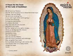 Jose maria and his sister mercedes are archaeologists who have been given a grant to study the story of our lady of guadalupe, whom juan diego, an ordinary man living near the hill of tepeyac, witnessed in december 1531. Spirit Verse Feast Of Our Lady Of Guadalupe Jesuits Org