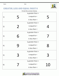 more less or equal practice comparing numbers worksheets 99worksheets