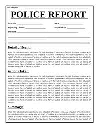 These reports are often passed on to other policemen or crime scene specialists, who use them as a factual basis for investigating the crime. Free Police Report Template Download This Police Report Template And After Downloading You Will Be Able To Change And Cu Police Report Report Template Police