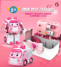 Robocar Poli] Amber Transforming Carring Case Play Set Korean Kids Toys |  eBay