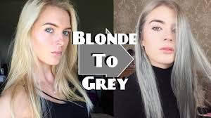 How to dye your hair silver. Blonde To Grey Hair Youtube