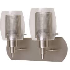 Changing the decor in the room can include updating to a hampton bay flush mount fixture to accent or complement the new room design. Hampton Bay Lettie 2 Light Brushed Nickel Vanity Light 18758 4 The Home Depot
