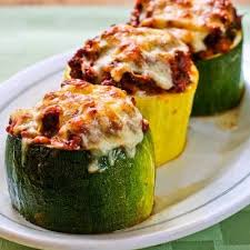 Meat Tomato And Mozzarella Stuffed Zucchini Cups Kalyn S Kitchen Recipe Recipes Food Yummy Food