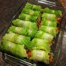 Asian Stuffed Napa Cabbage Rolls Recipe Food Recipes Cabbage Recipes