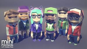 Polygon Mini City Character Pack Sponsored Affiliate City Mini Polygon Character Character Polygon 3d Characters