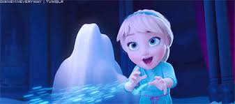 Elsa builds Snow Mountains, so Anna jumps from top to top