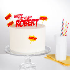I wont lie, i was worried it wouldn't fit our i found some cake topper inspiration and tutorials online that i sort of mixed together and made my. Personalised Comic Book Birthday Cake Topper By Twenty Seven Notonthehighstreet Com